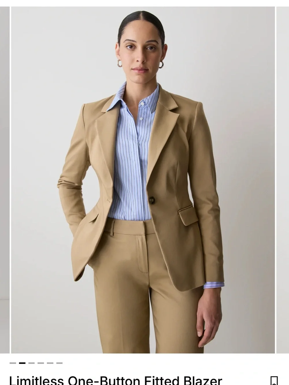 RW&CO. Camel One-Button Fitted Blazer - Picture 1 of 3